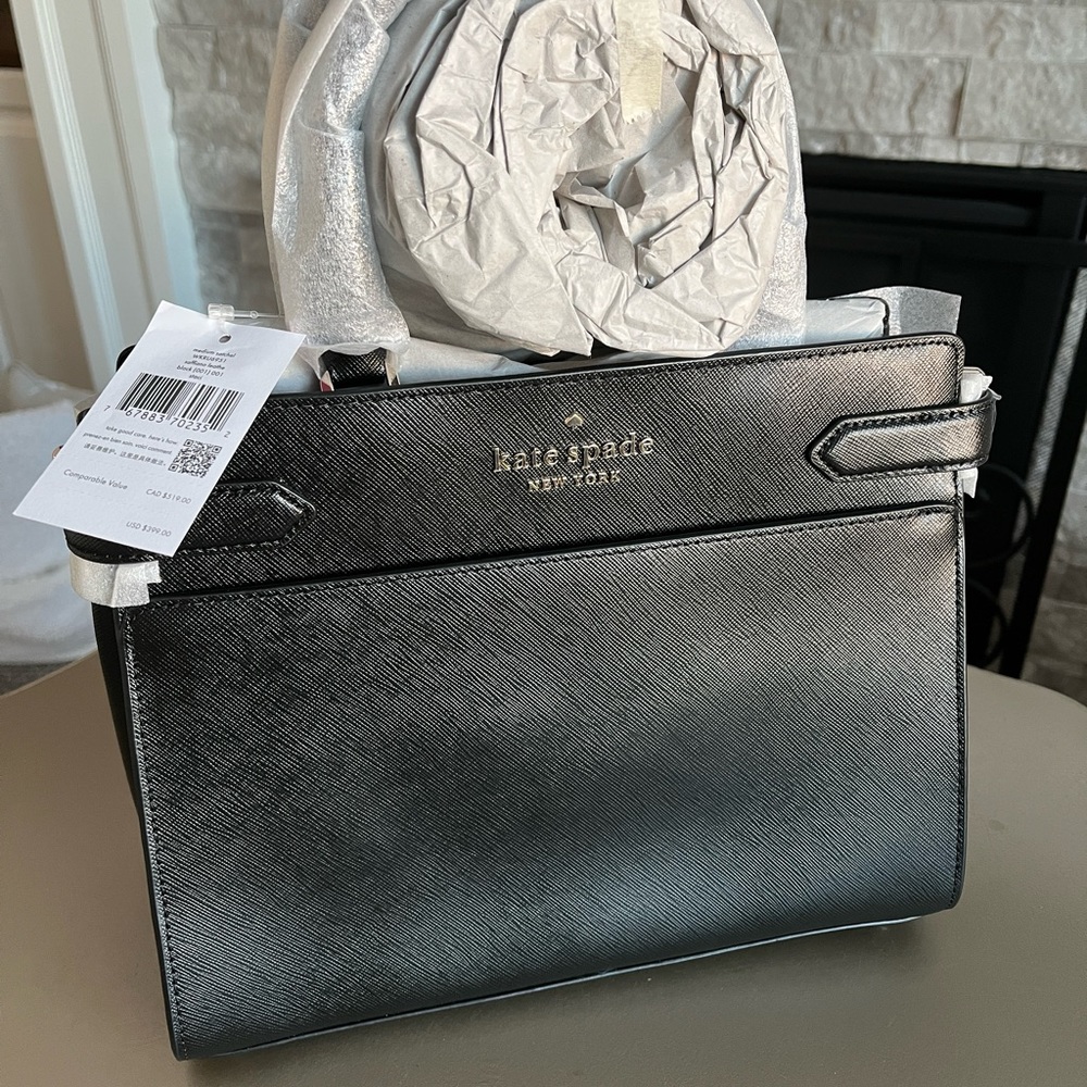 Kate Spade medium satchel black NWT staci